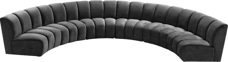 Meridian Furniture Infinity Grey Velvet 6pc. Modular Sectional image number 2