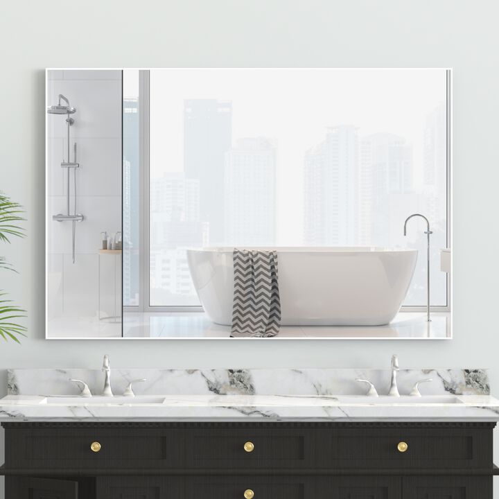 ELEMENT ACE Oversized Modern Rectangle Wall Mirror with Aluminum Frame for Bathroom Living Room Bedroom Vertical Horizontal Mount