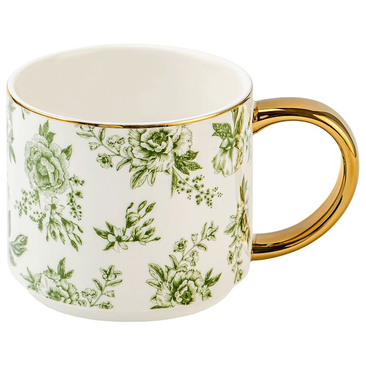 Green Delft 14 oz Coffee Mug