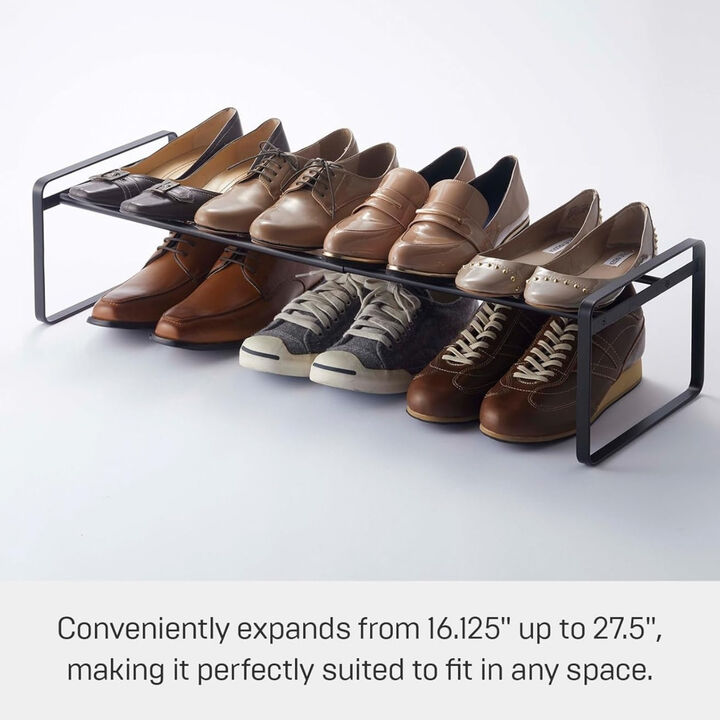 Shoe Rack Adjustable Shelves Space Saving 7 Inch Yamazaki Home