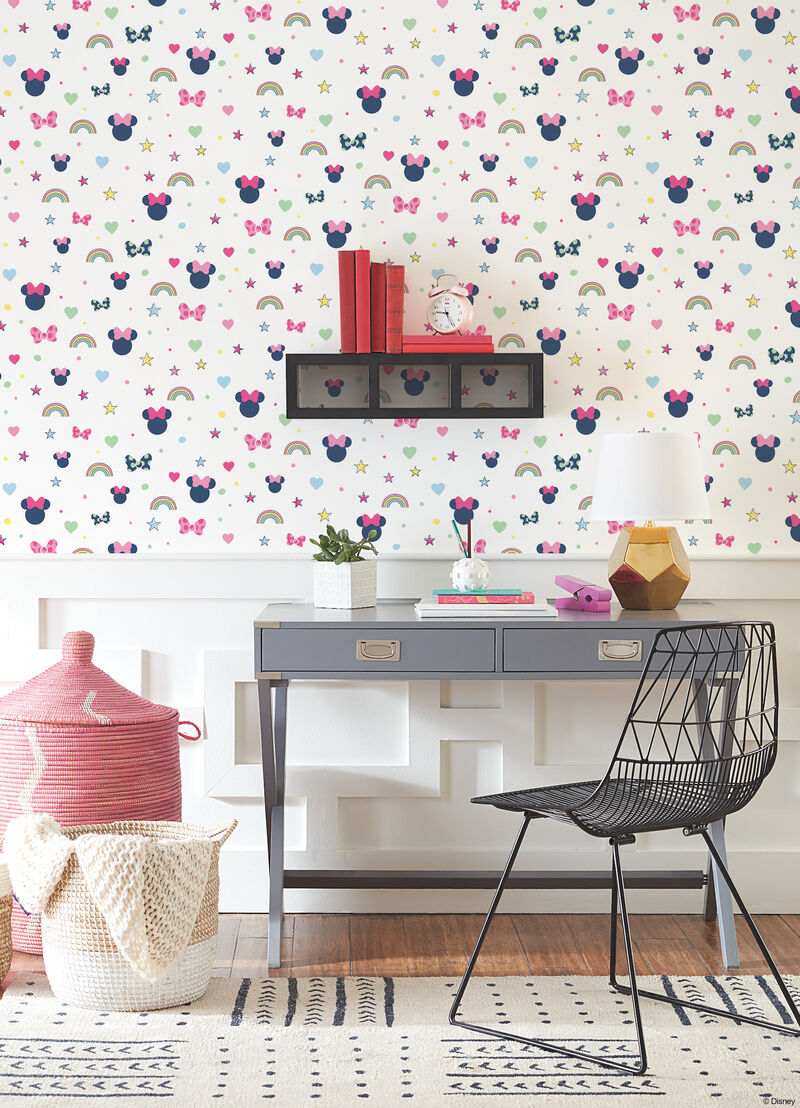Disney Minnie Mouse Rainbow Pink Wallpaper image number 2