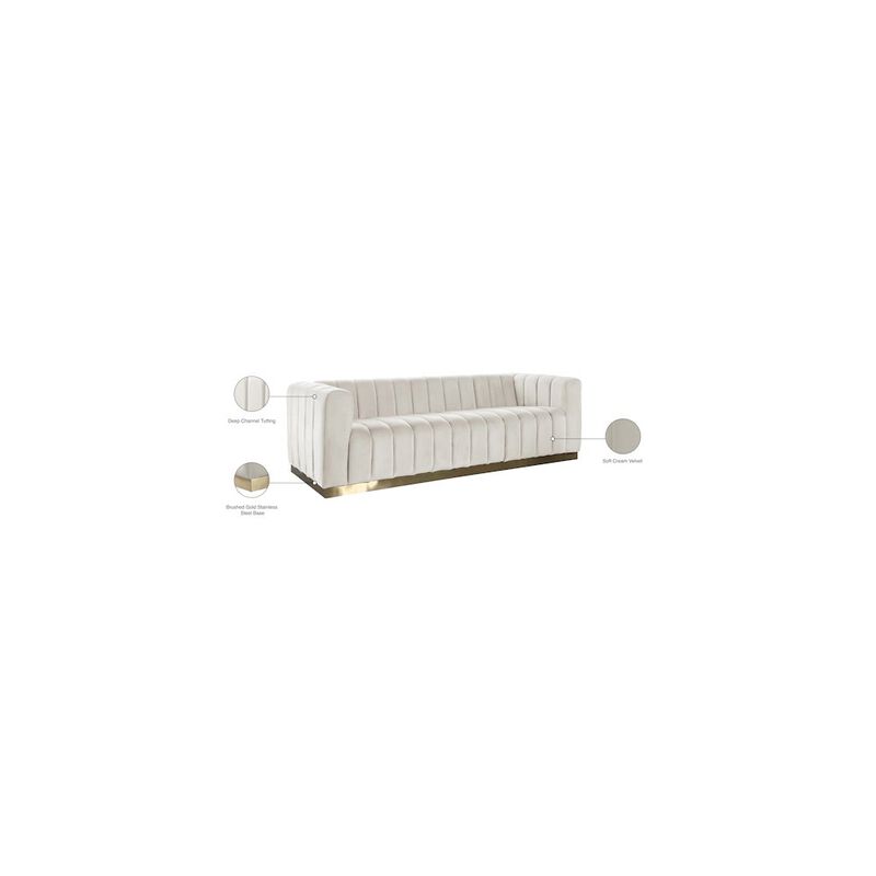 Meridian Furniture Marlon Cream Velvet Sofa