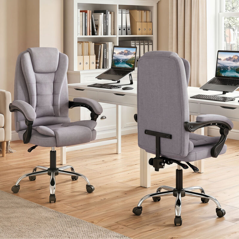 Ergonomic Executive Office Chair High Back with Armrests and Leather Seat image number 1