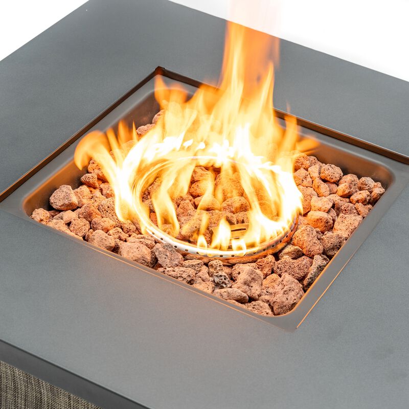 28" Propane Gas Fire Pit Table, 50000 BTU Square Steel Fire Pit for Outside Patio Deck Garden Courtyard image number 6