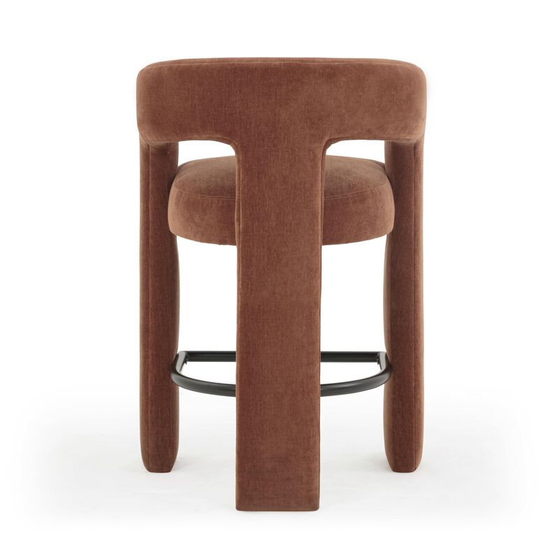 Malone Taupe Performance Chenille Counter Stool image number 4