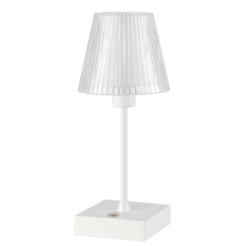 Oscar Modern Industrial Rechargeablecordless Iron/Acrylic Integrated LED Table Lamp with Ribbed S