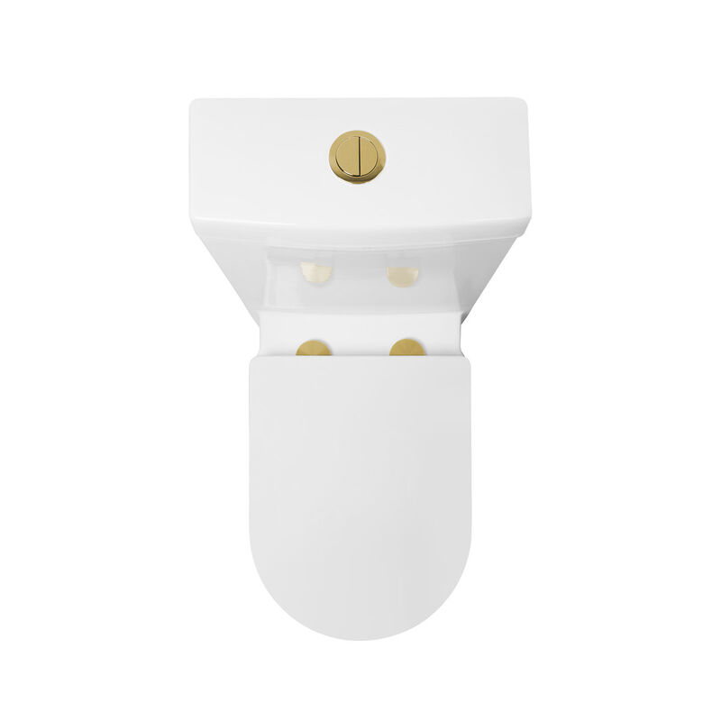 Bothwa Home 28.94" H Golden Flush Button 1.1/1.6 GPF Comfort Height Classic Water-Saving Super Quite Flushing Floor Mounted One-Piece Toilet, Soft Close image number 6