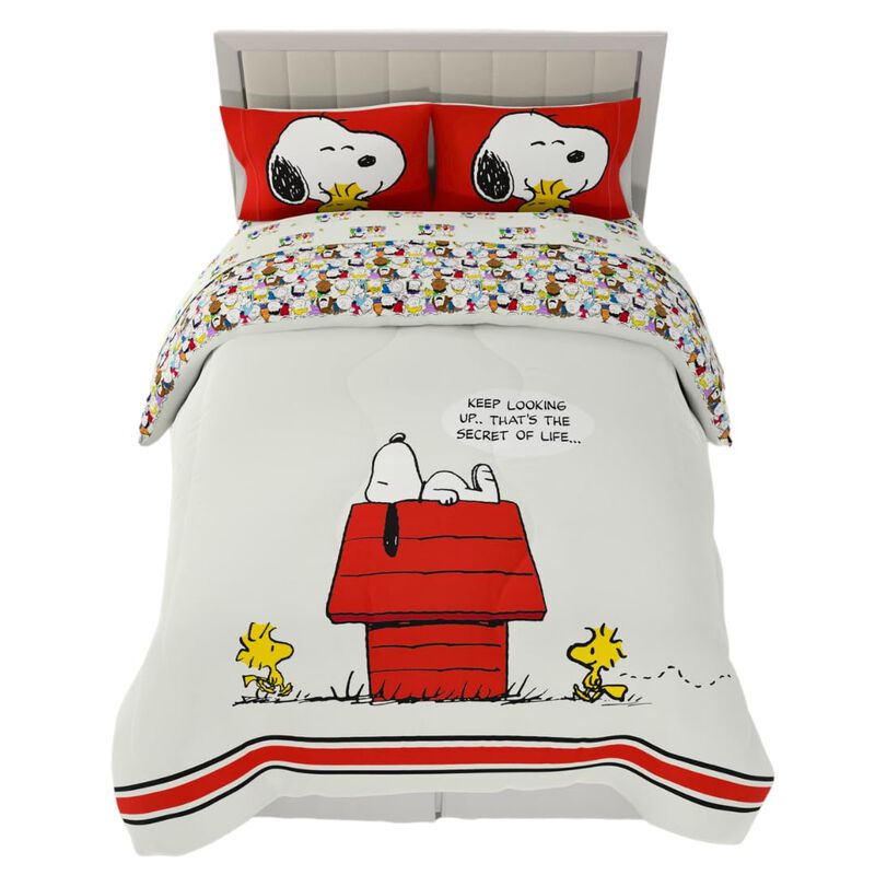 Franco Peanuts Charlie Brown & Snoopy Classic Pals Super Soft Comforter and Sheet Set, 5 Piece Full Size, (Official Licensed Pro