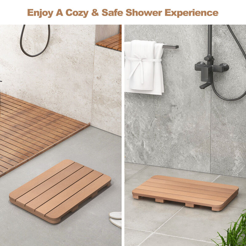 Waterproof HIPS Spa Shower Mat for Bathroom with Non Slip Foot Pads