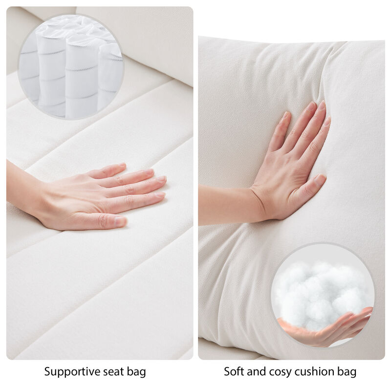 Merax 5-Seat Sofa Couch with Convertible Ottoman