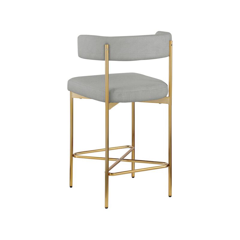 Meridian Furniture Rivage Durable Linen Textured Fabric Stool, Set of 2