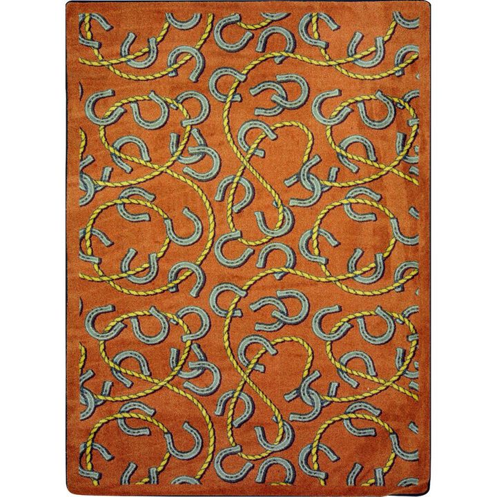 Joy Carpets Kaleidoscope Rodeo  Area Rug in Color Rust