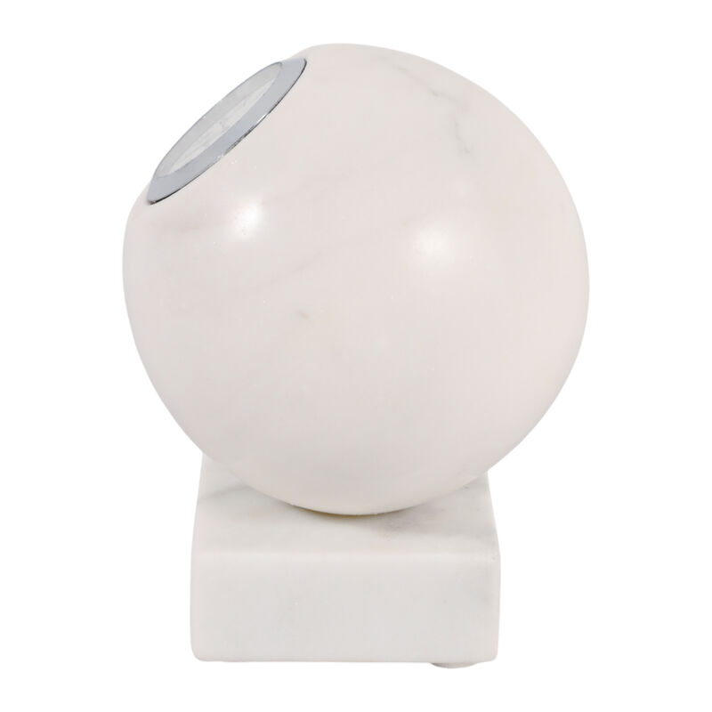 5x4 Round Marble Clock On Base image number 4
