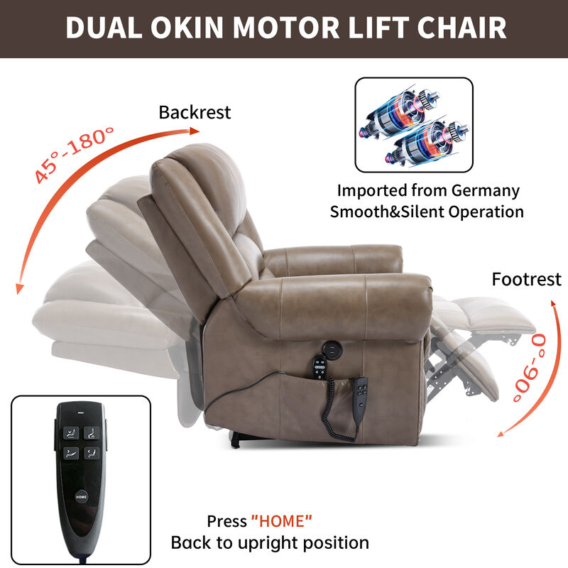 Mondawe Power Lift Recliner Chair Heat Massage, Heavy Duty Motion Mechanism with USB Ports image number 7