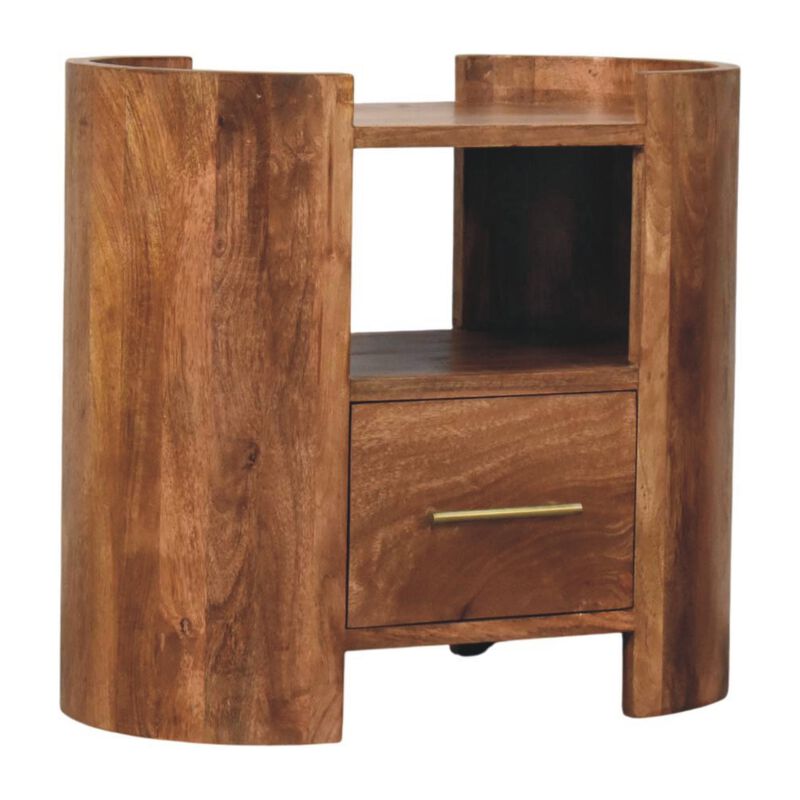 Artisan Furniture Solid Wood Valencia Sculpted Bedside, Brown image number 2