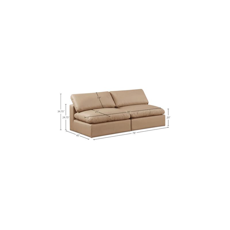Meridian Furniture Comfy Tan Vegan Leather Modular Sofa