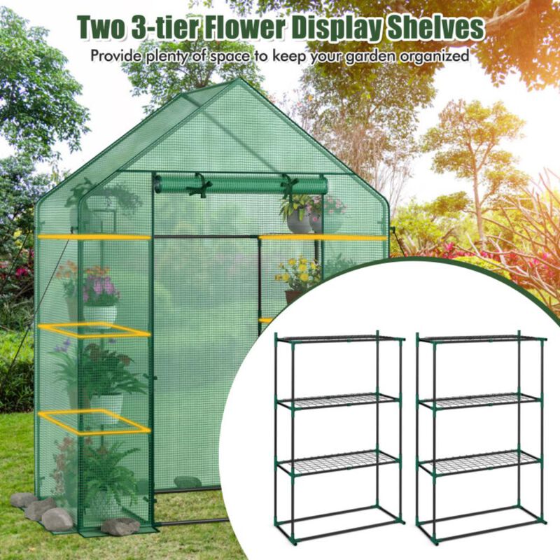 Hivvago Portable 4 Tier Walk-in Plant Greenhouse with 8 Shelves