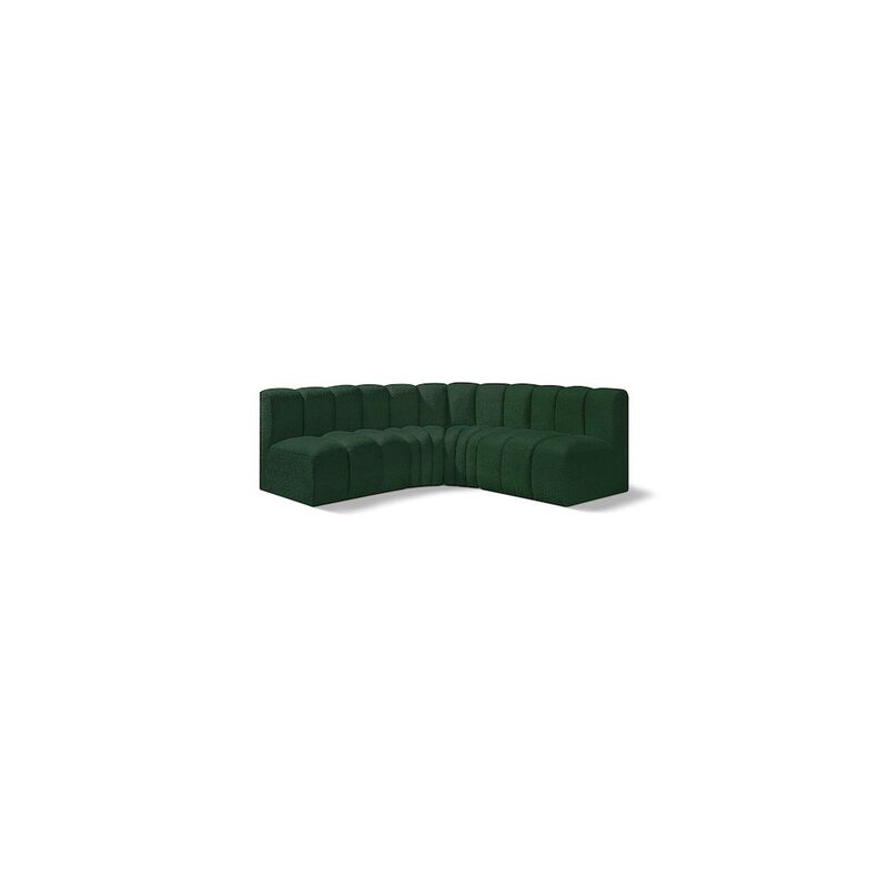 Meridian Furniture Arc Green Boucle Fabric Modular Sofa
