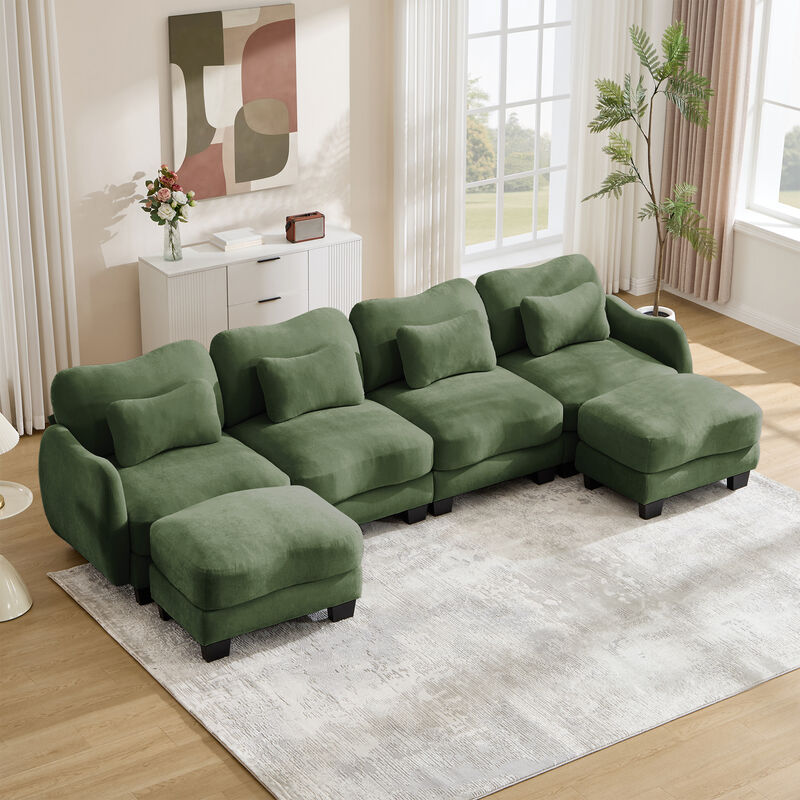 Camtun Curved Design U-Shaped Sectional Sofa image number 2