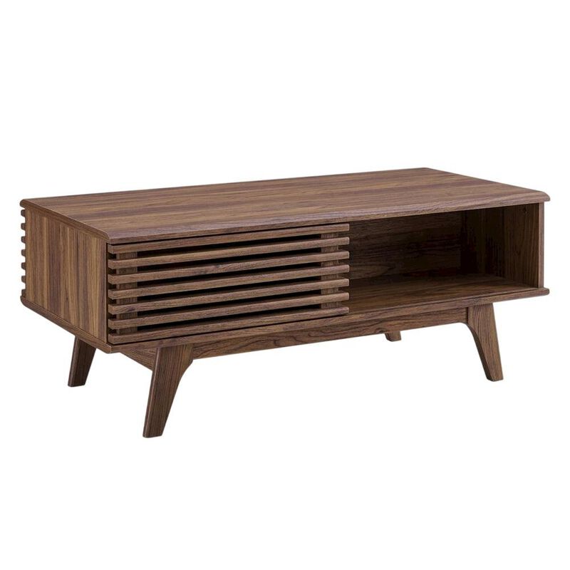 Modern Coffee Table in Natural Finish with Stable Wood Frame image number 0
