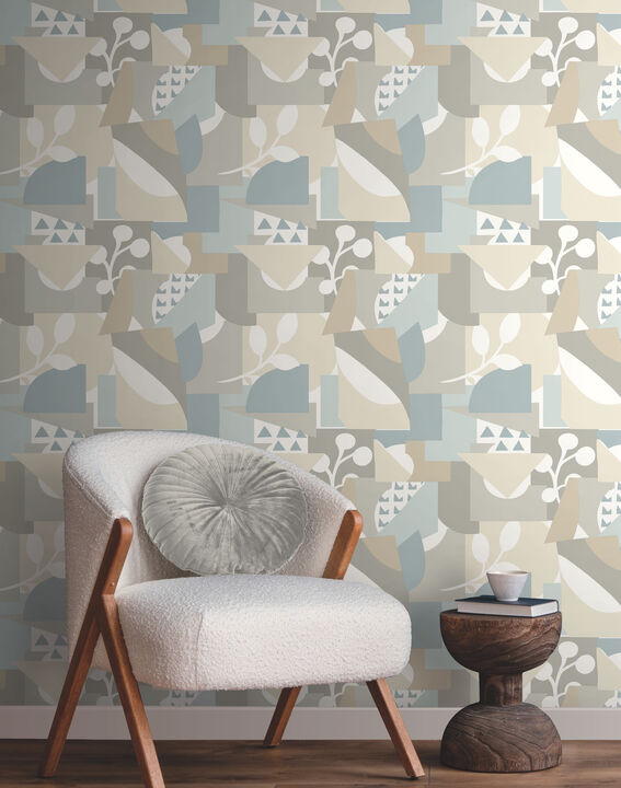 Cut Outs Sky Blue Wallpaper