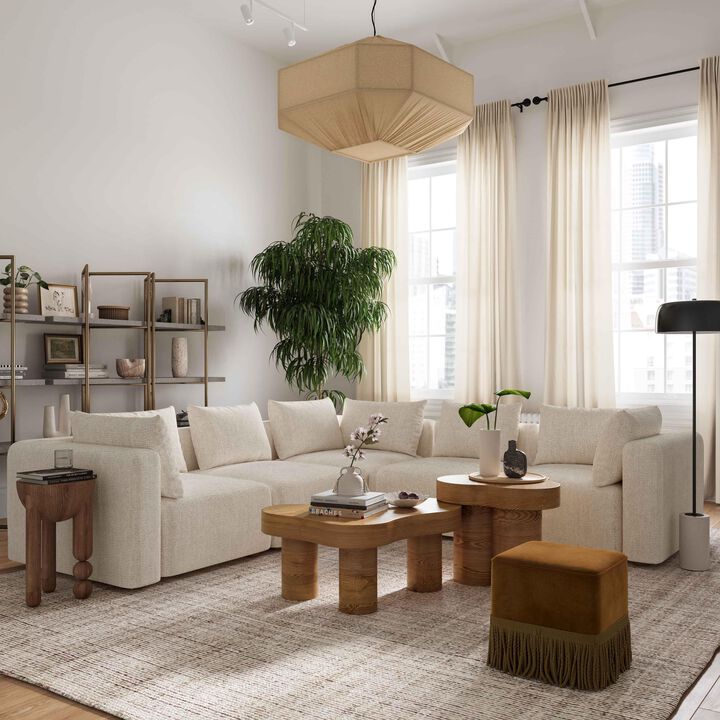 Hangover Heavy Textured Fabric 5-Piece Modular L-Sectional