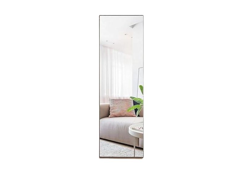 "59"x16" Full Length Mirror  Sleek Aluminum Frame  Freestanding or Wall-Mounted for Bedroom & Cloakroom"