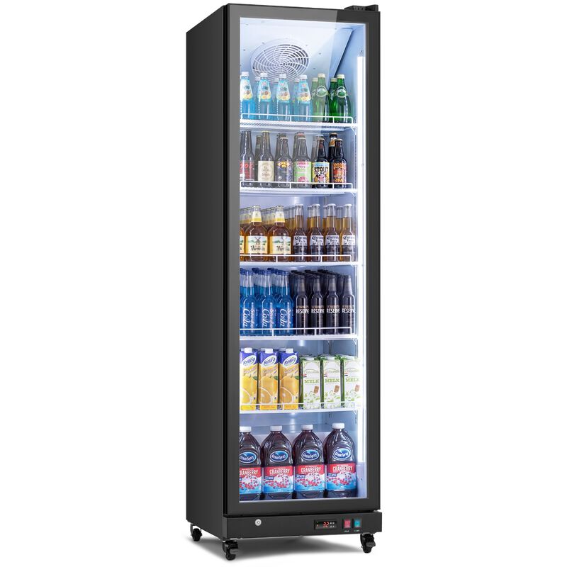 Commercial Display Beverage Refrigerator,12.36 CuFt, LED Lighting& Adjustable Shelves image number 1