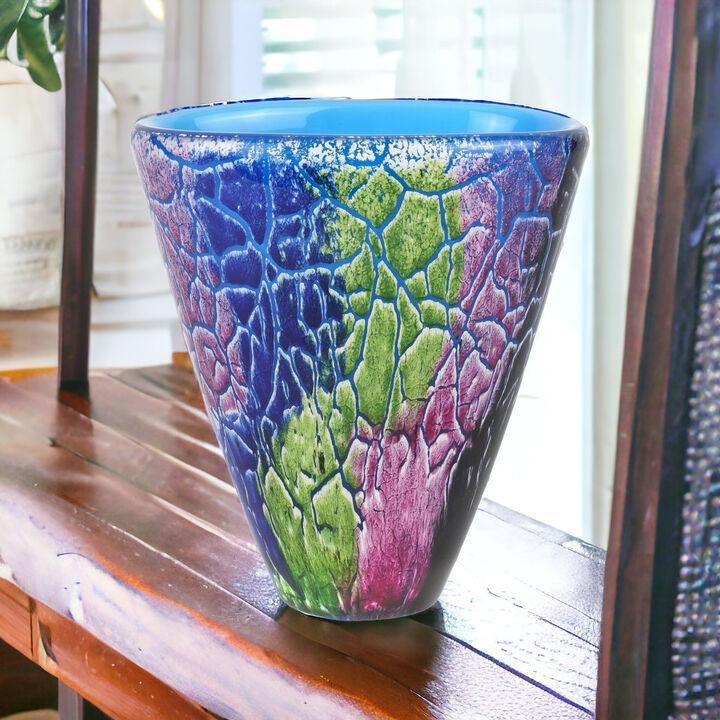 Abstract Oval Murano Glass Table Vase – Stylish Vase for Dining Table, Coffee Table, or Entryway