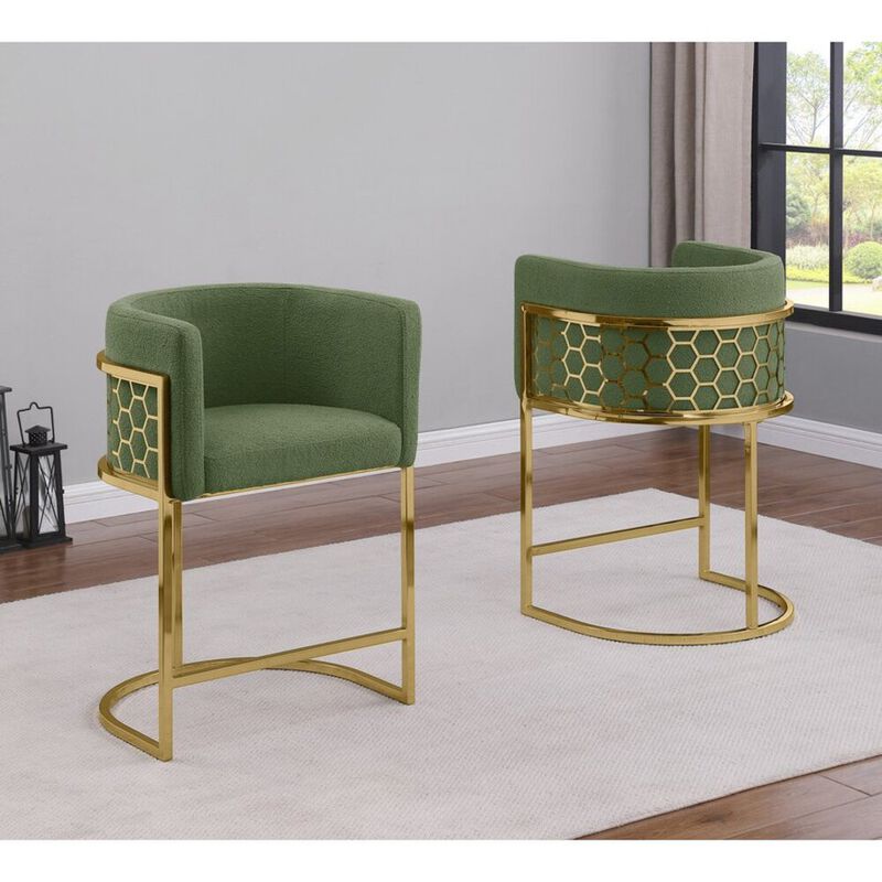 Best Quality Furniture Best Quality furniture Green with gold barstool, Set of two