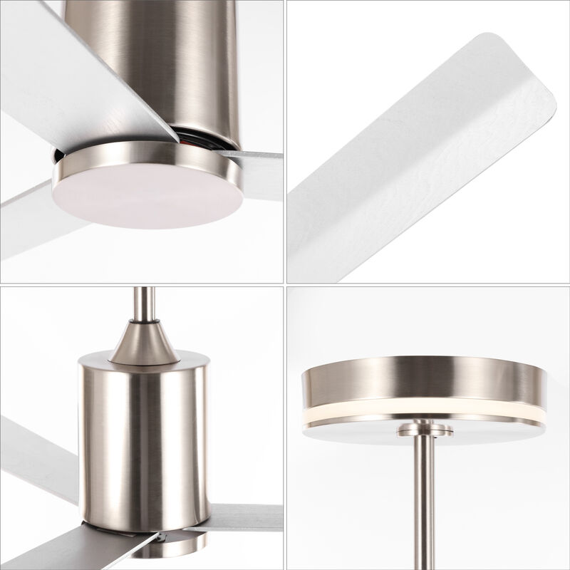 Levi 1-Light Contemporary Minimalist 6-Speed Iron Height Adjustable Integrated LED Ceiling Fan with Remote