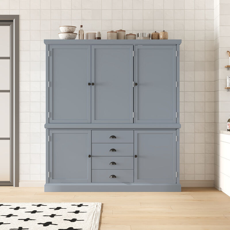 Merax Freestanding Kitchen Pantry Cabinet with Drawers & Adjustable Shelves image number 2