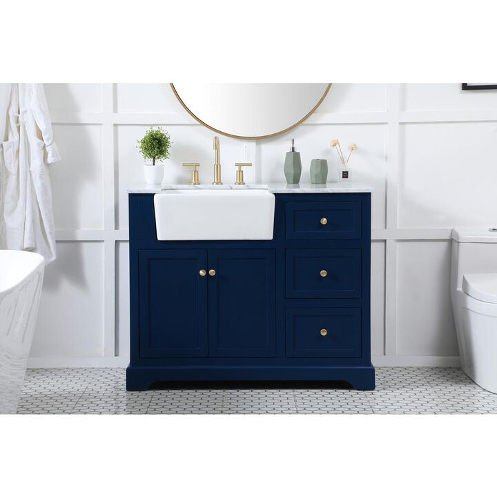 Elegant Kitchen and Bath 42 inch Single bathroom vanity in blue