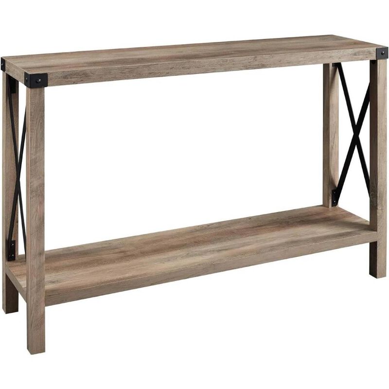 Hivvago Industrial Farmhouse Entryway Table / Console Table in Taupe Grey Wood Finish