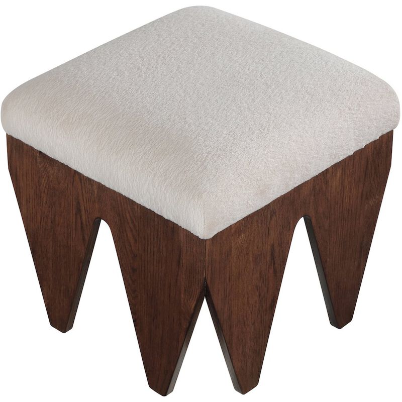 Meridian Furniture Altair Beige Velour Fur Fabric Bench