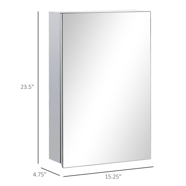 Wall-Mounted Bathroom Cabinet with Mirrored Door and Adjustable Shelves