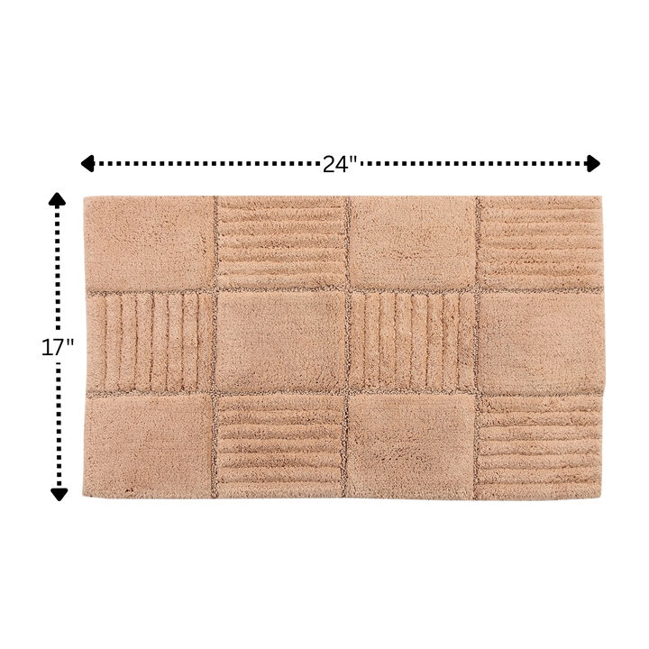 Knightsbridge Chakkar Board 220 GSF Non Skid Back Bath Rug 17 x 24 - Aqua