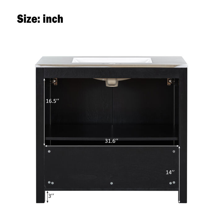 Merax Antique Vintage Farmhouse Vanity Set Ceramic Sink