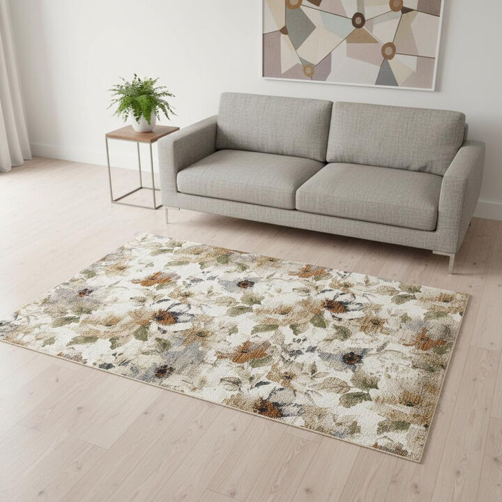 HomeRoots Floral Area Rug