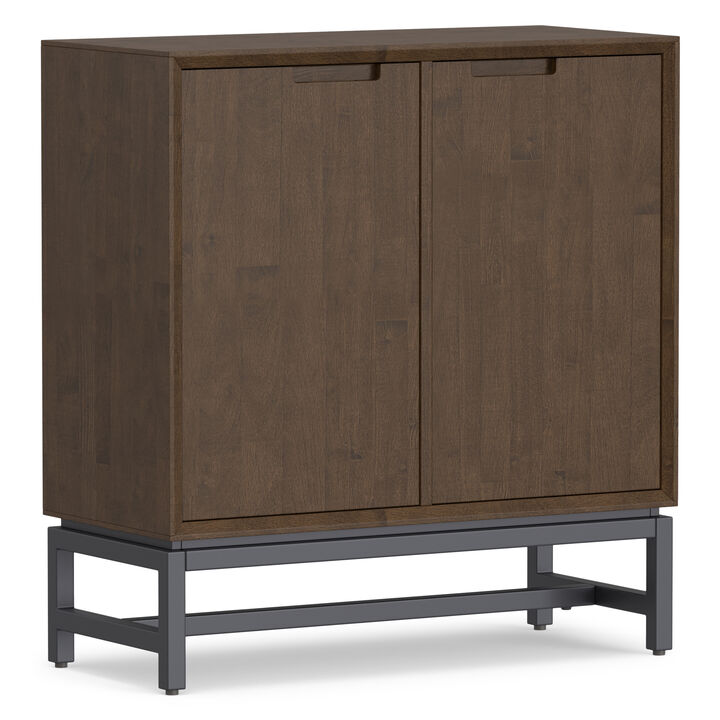 Banting SOLID HARDWOOD 39 inch Wide Modern Industrial Medium Storage Cabinet in Walnut Brown