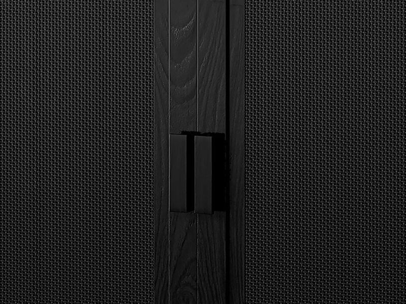 2-Piece Black Modern Minimalist Wood Grain Edge Cabinet, Multifunctional Storage with 3-Layer Shelves image number 4