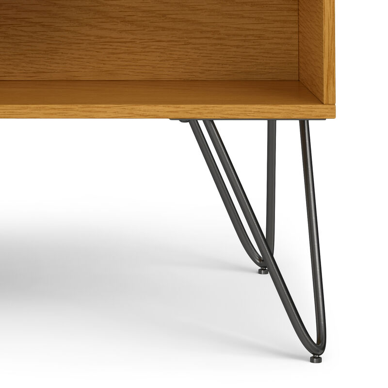 Hunter  36 inch Wide Rectangle Industrial Small Lift Top Coffee Table in Oak