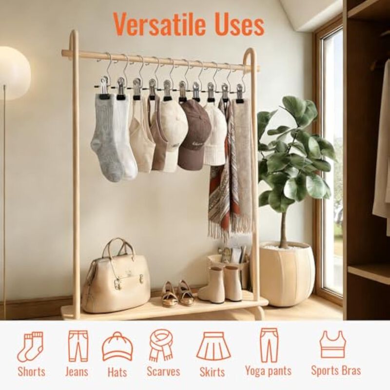 2-Pack Pants Hangers | Stainless Steel Anti-Slip Hangers for Closet Organizer image number 3
