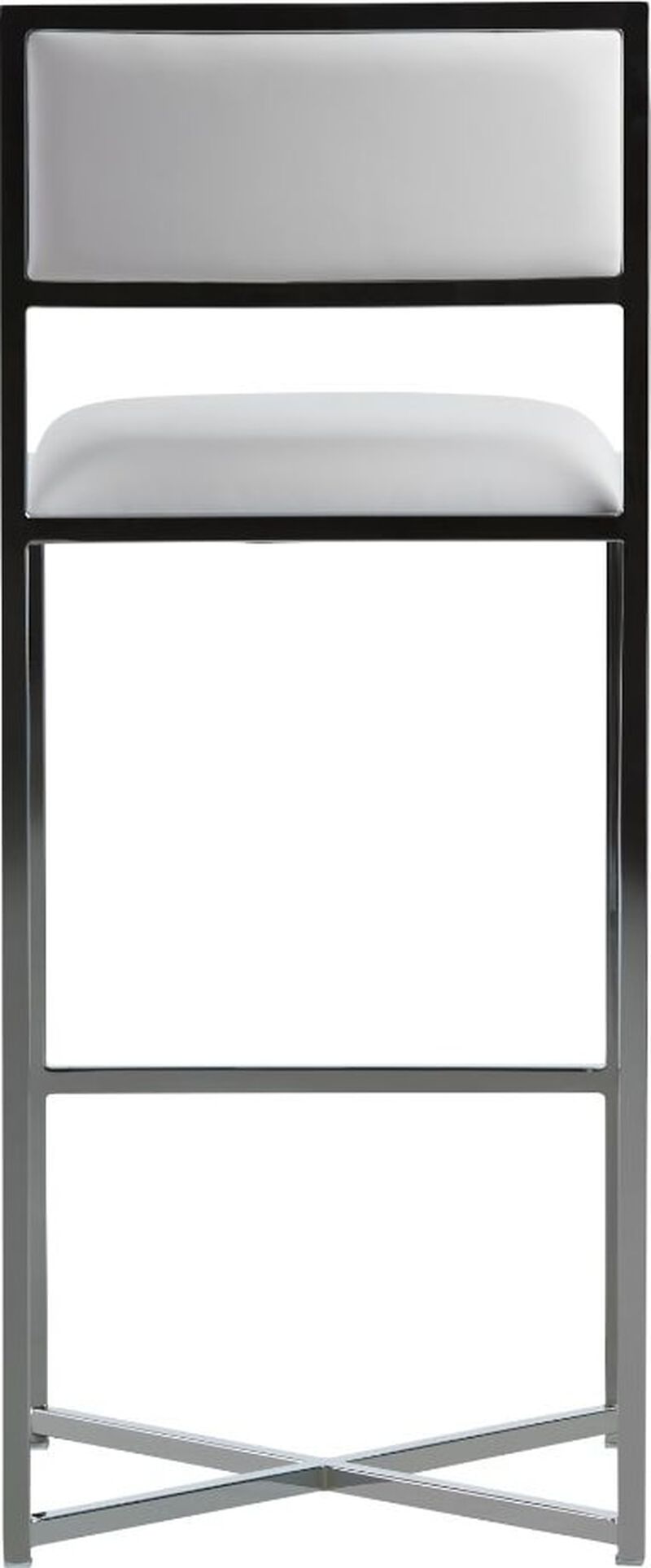 Amalfi X-Base Bar Stool in White Leather - Set of 2