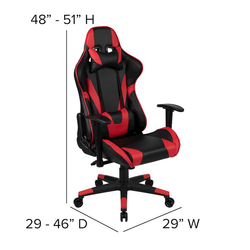 Flash Furniture X20 Gaming Chair Racing Office Computer Swivel Chair with Fully Back in Red image number 3