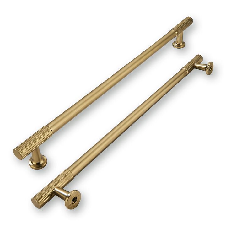 khtumeware 10 Inch Hole Center 5-Pack Champagne Bronze Cabinet Pulls Heavy Duty Soild Satin Brass Kitchen Drawer Handles Cabinet