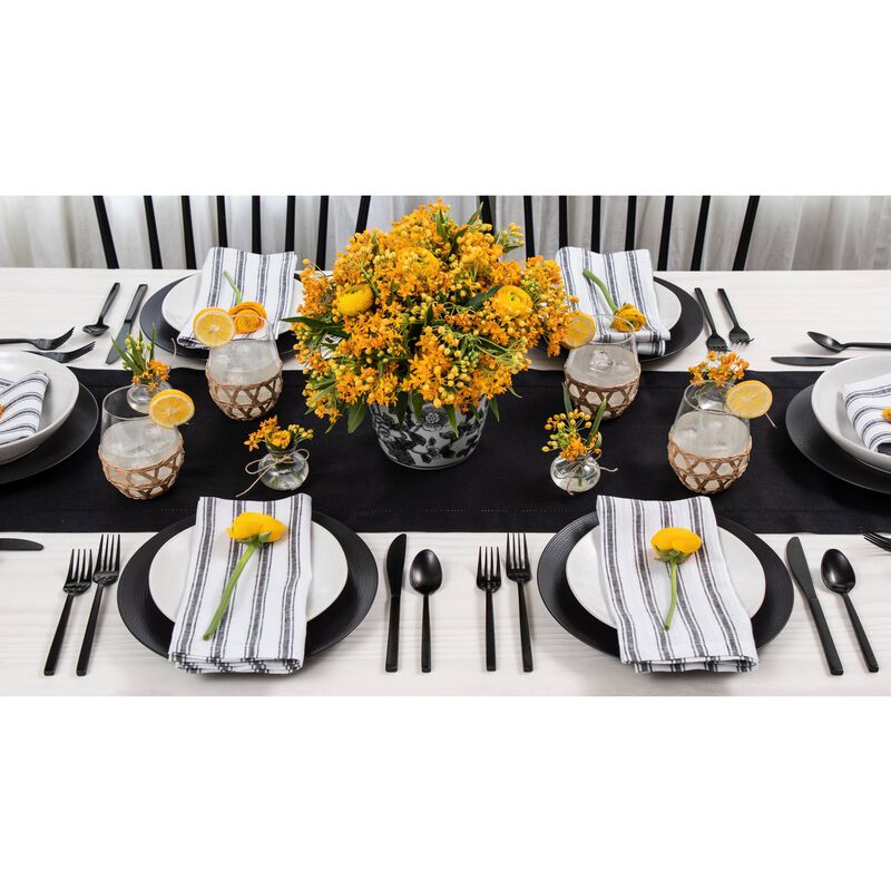 Solino Home Classic Hemstitch 100% Linen Table Runner &ndash; Handcrafted, Machine Washable, Perfect for Holiday and Everyday Dining