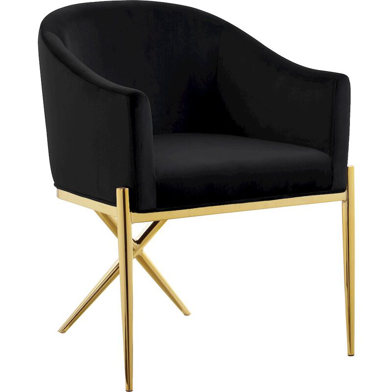 Meridian Furniture Xavier Black Velvet Dining Chair