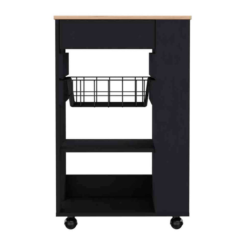 Kitchen Cart Sonex, Kitchen, Black / Light Oak