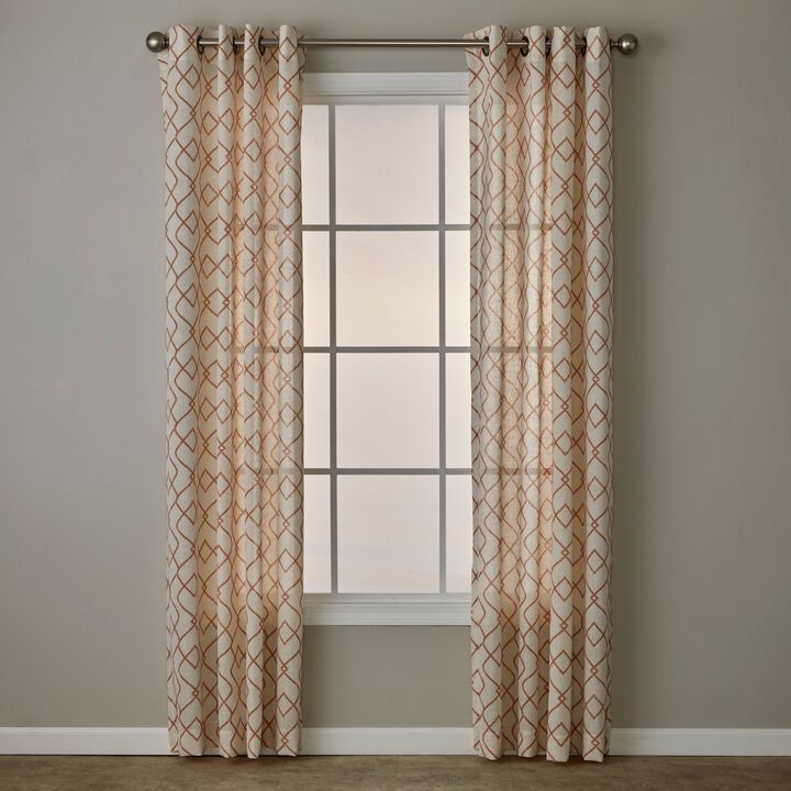 SKL Home By Saturday Knight Ltd Chainlink Window Curtain Panel - 52X63", Spice